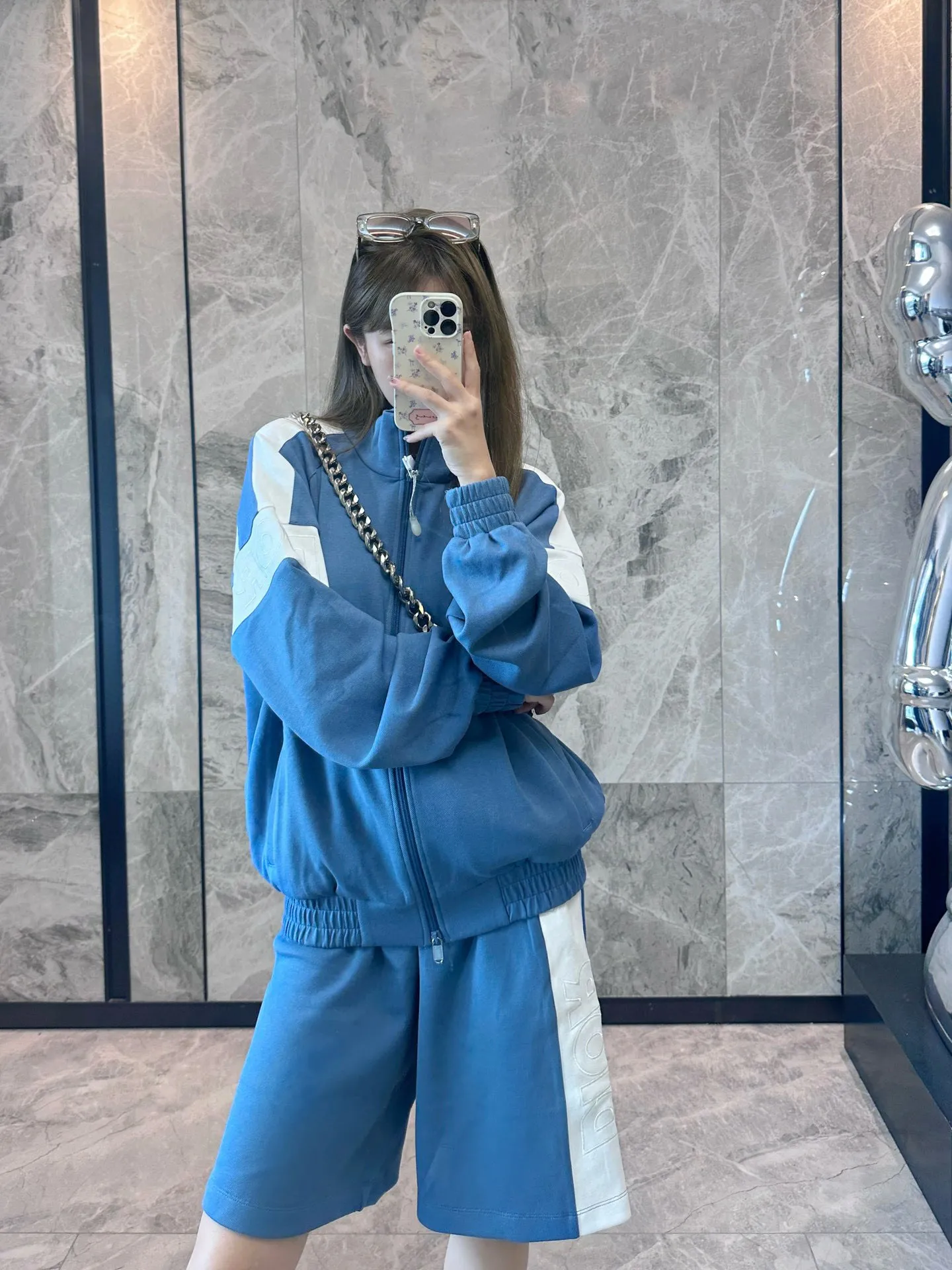 Louis Vuitton/Louis Vuitton 25Fw old flower jacquard embroidered zipper hooded denim jacket